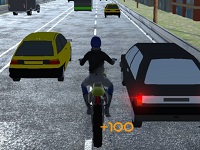 3D Trafikte Motosiklet Sürme